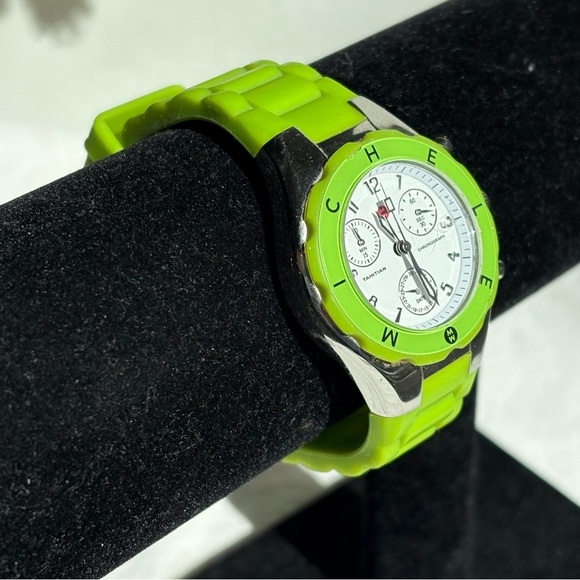 MICHELE Neon Green Tahini Jelly Watch - Picture 3 of 11